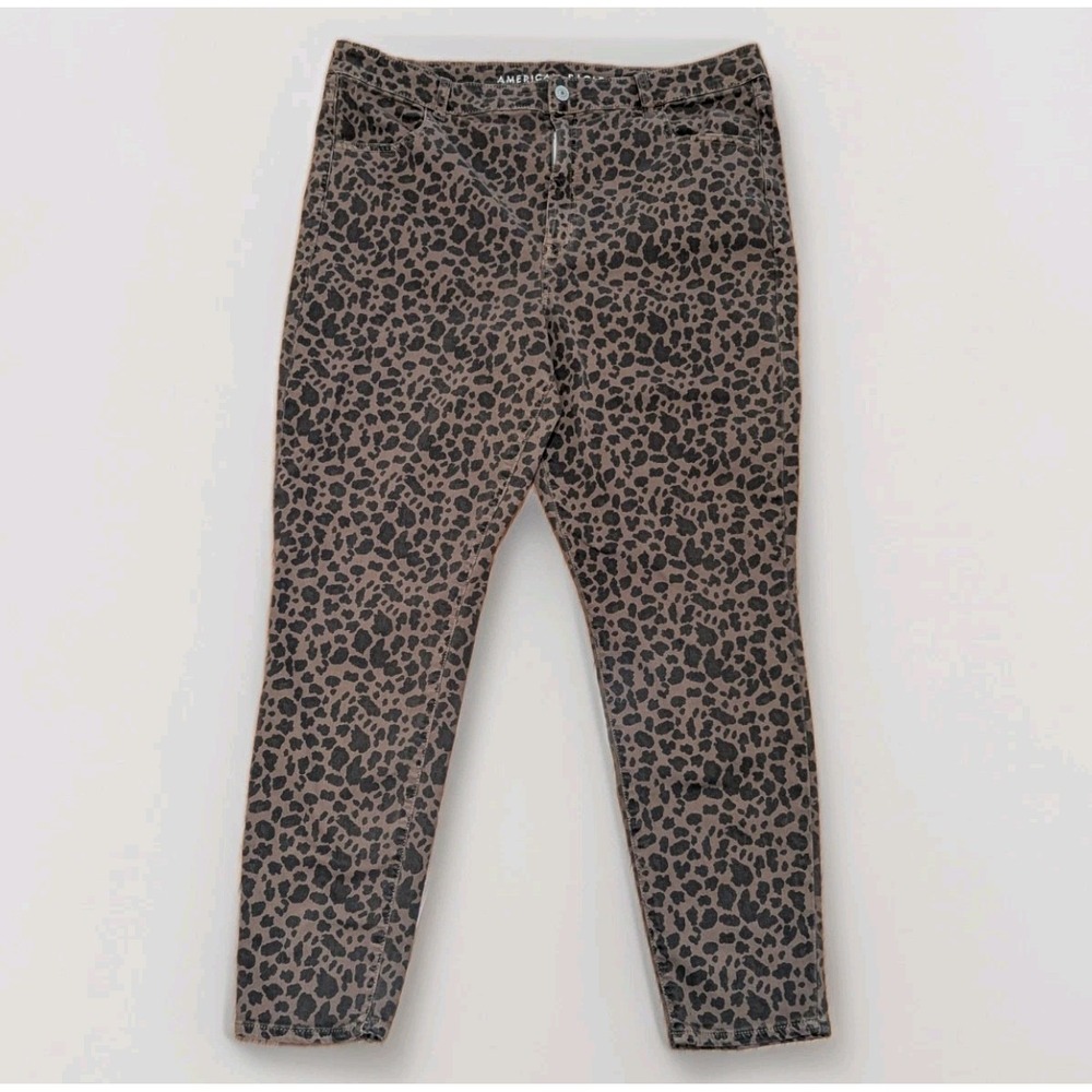 Coquette Leopard Print High Rise Skinny Jeans American Eagle Curvy‎ Plus Size